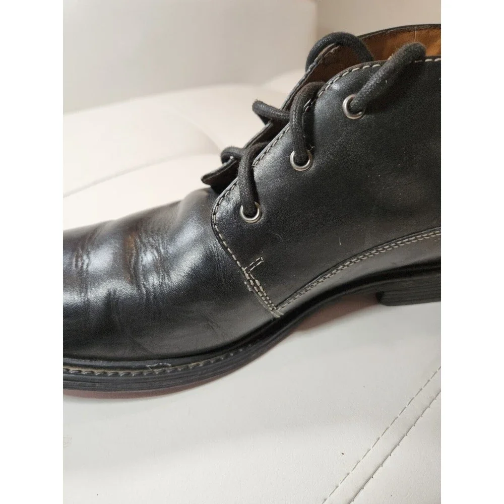 BOSTONIAN Boot Mens 9 Leather Brently Style Chukka Low‎ Shoe BLACK $120 MSRP